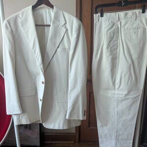 J. Crew white cotton suit
